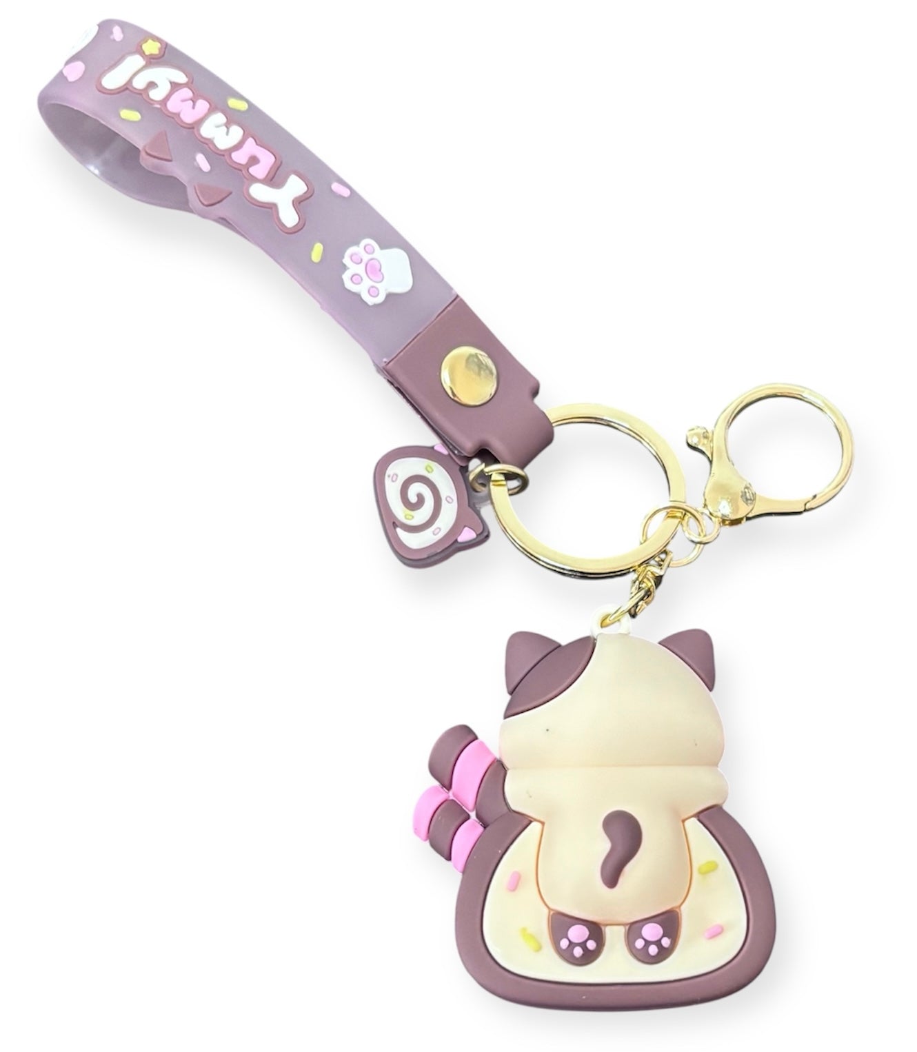 Kawaii Cat Cake Keychain