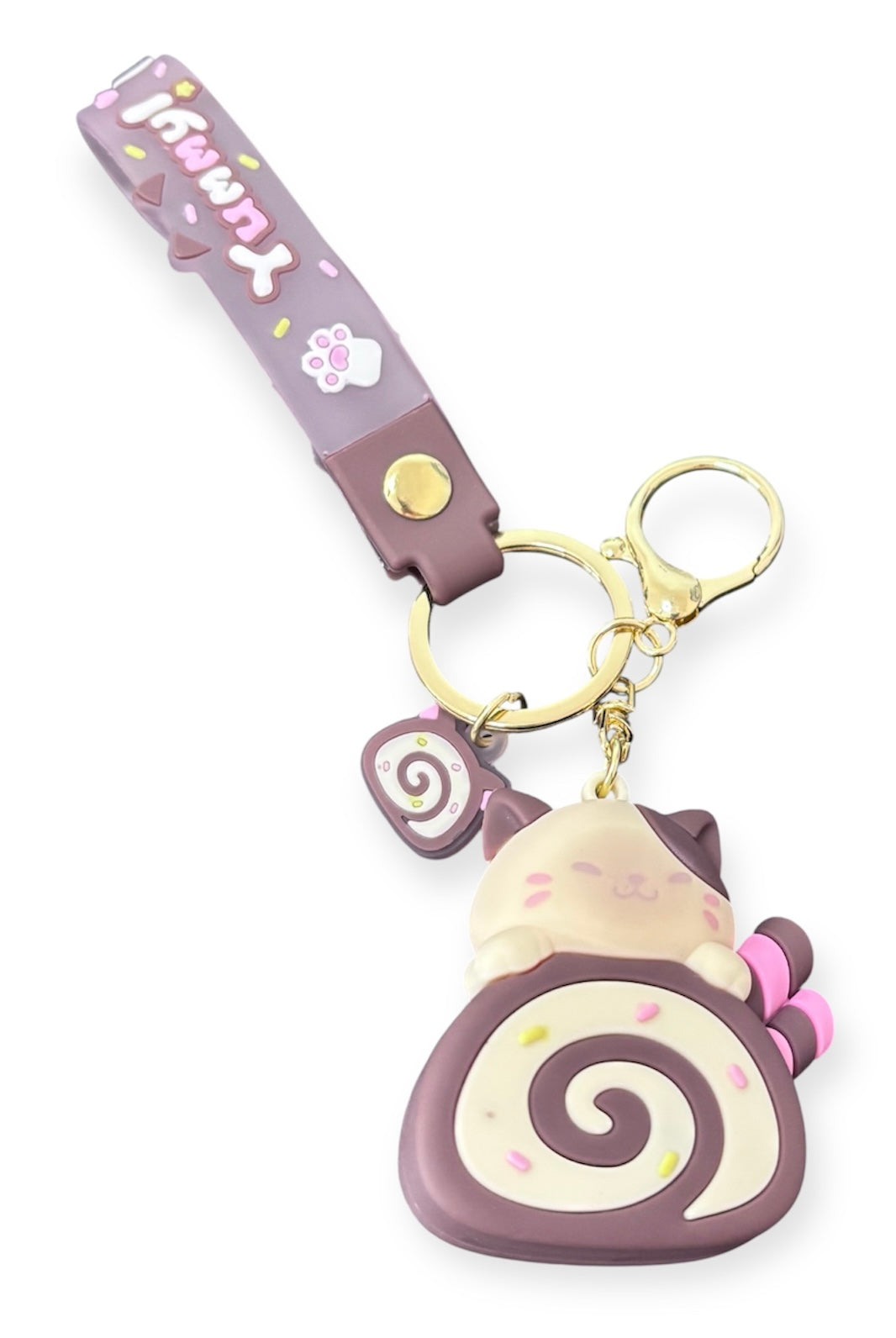 Kawaii Cat Cake Keychain
