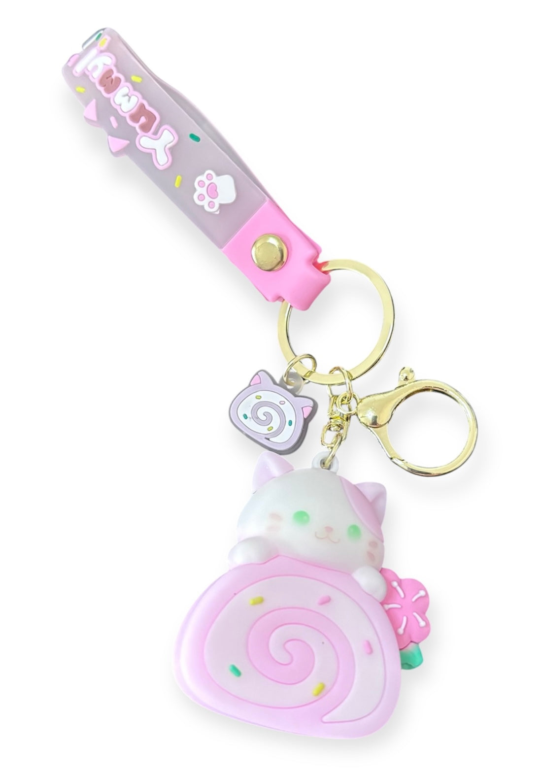 Kawaii Cat Cake Keychain