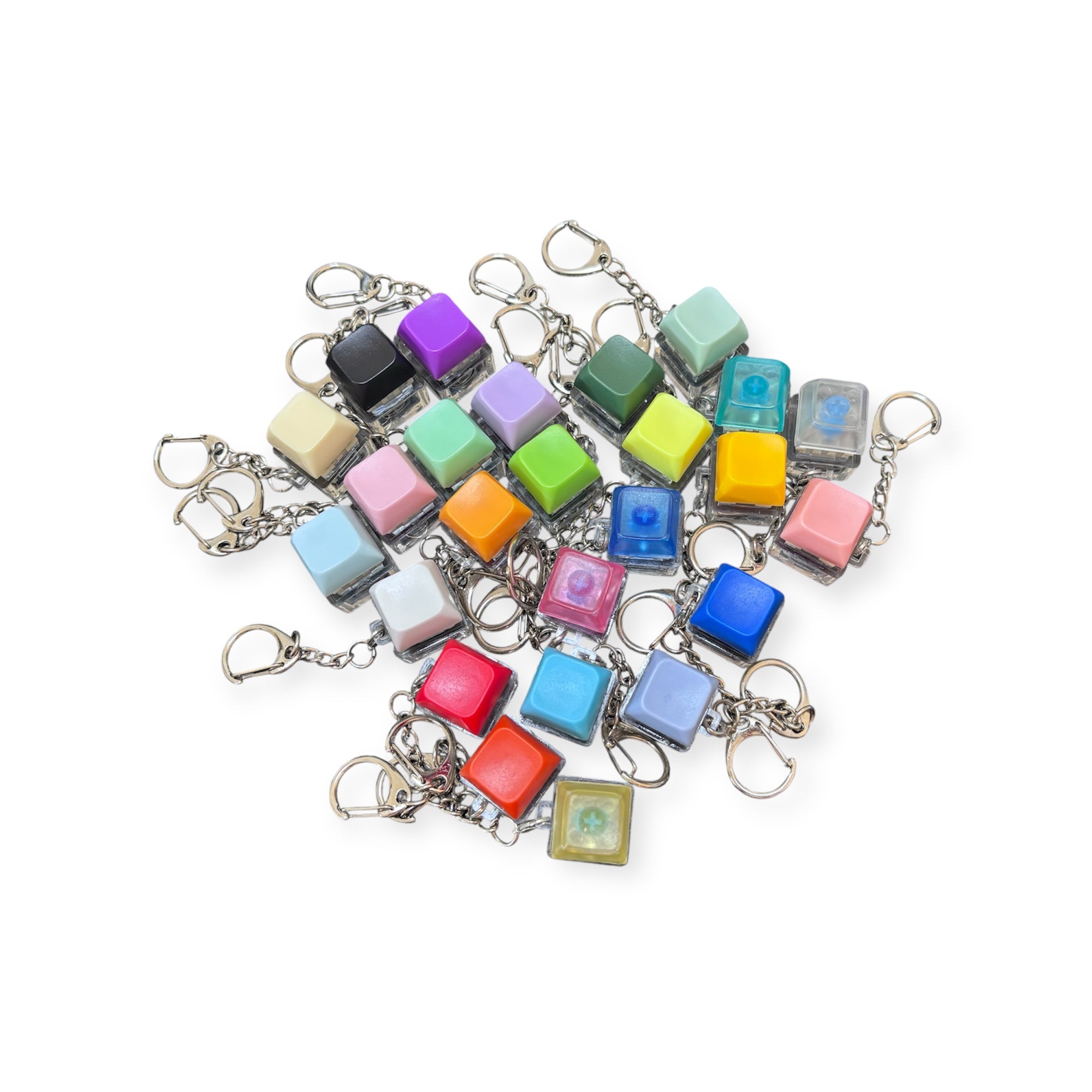 Keyboard Fidget Keychain with LED Light