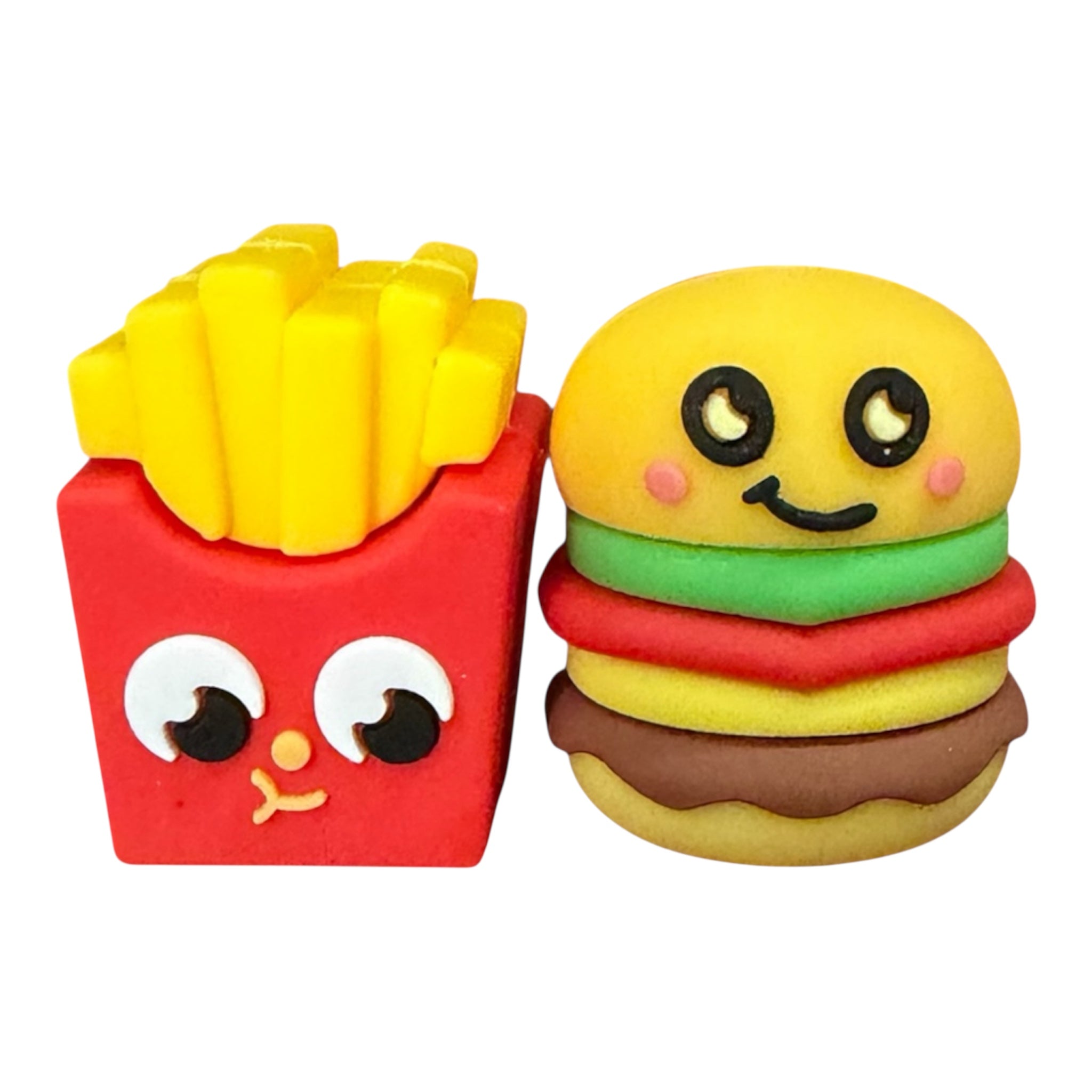 Cute Cartoon Burger & Fries Character Pencil Sharpeners