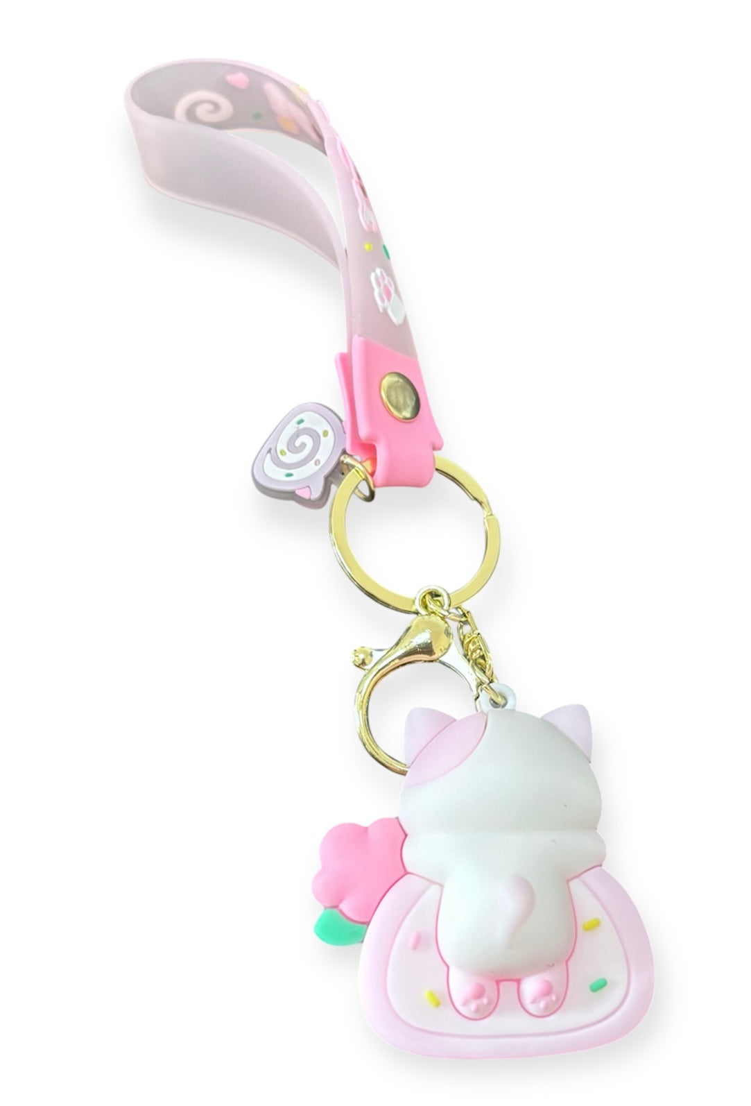Kawaii Cat Cake Keychain